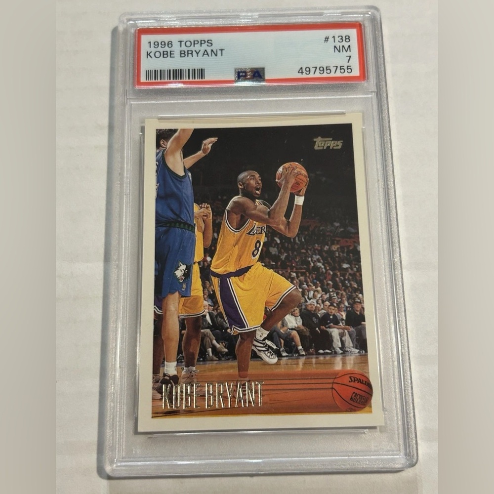 1996 Topps Kobe Bryant Rookie Card #138 PSA 7 NM – Los Angeles Lakers Guard